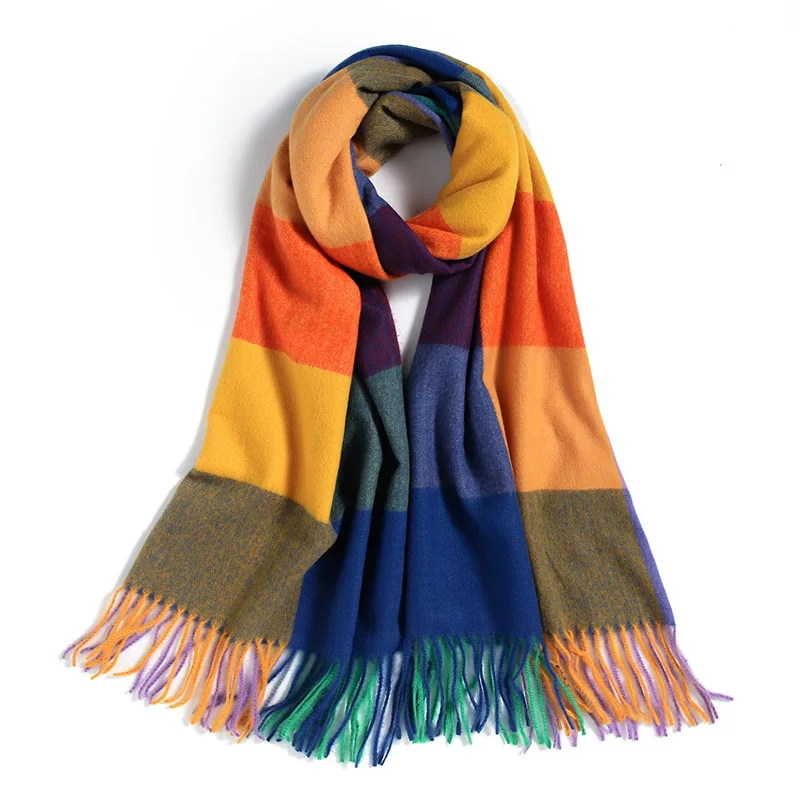 Autumn Women's striped plaid scarf winter high-quality temperament imitation cashmere color warm Scarves for ladies stole tippet
Autumn Women's striped plaid scarf winter high-quality temperament imitation cashmere color warm Scarves for ladies stole tippet