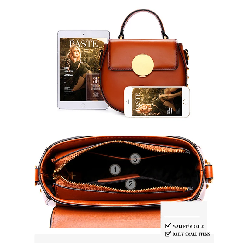 Genuine Leather Female Handbags 2020 New Messenger Bags Women Fashion Leather Shoulder Saddle Small Crossbody Bags
Genuine Leather Female Handbags 2020 New Messenger Bags Women Fashion Leather Shoulder Saddle Small Crossbody Bags