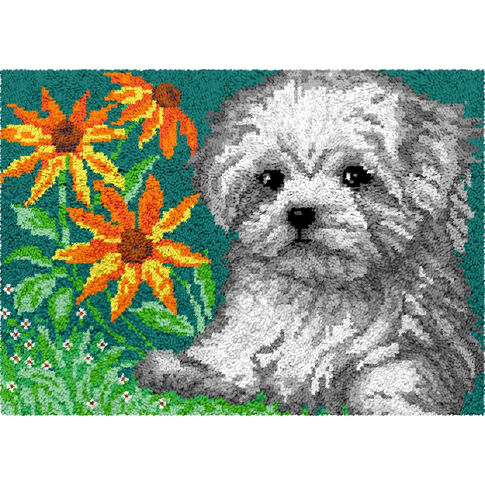Latch hook rug kit Crafts for adults Dog Cross-stitch Strapin for carpet Foamiran for needlework do it yourself String art
Latch hook rug kit Crafts for adults Dog Cross-stitch Strapin for carpet Foamiran for needlework do it yourself String art