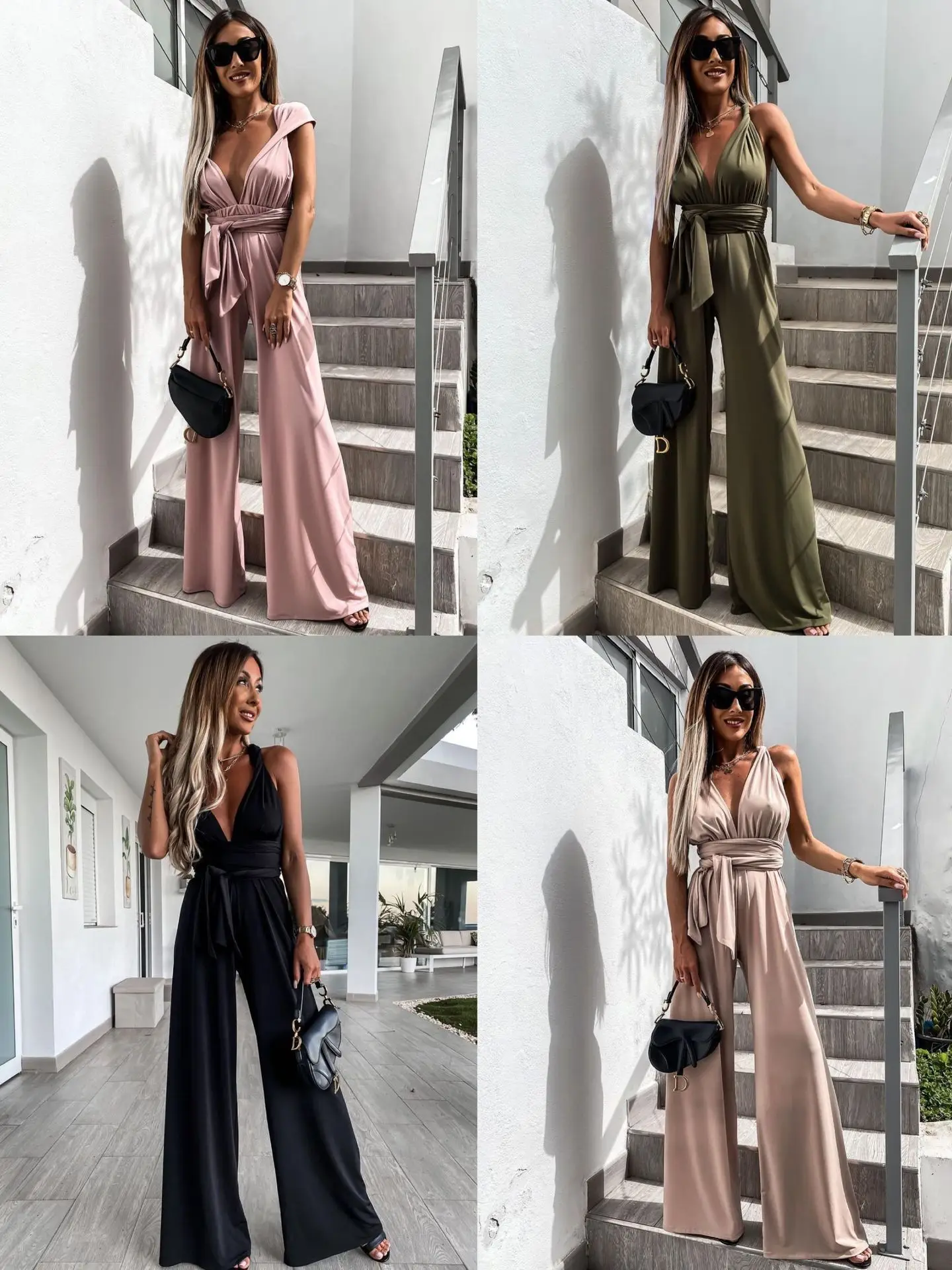 Summer Casual Loose Cool Fashion Womens High Waist Jumpsuit Female 2021 New Sleeveless Solid Color V Neck Tie Loose Jumpsuit
Summer Casual Loose Cool Fashion Womens High Waist Jumpsuit Female 2021 New Sleeveless Solid Color V Neck Tie Loose Jumpsuit