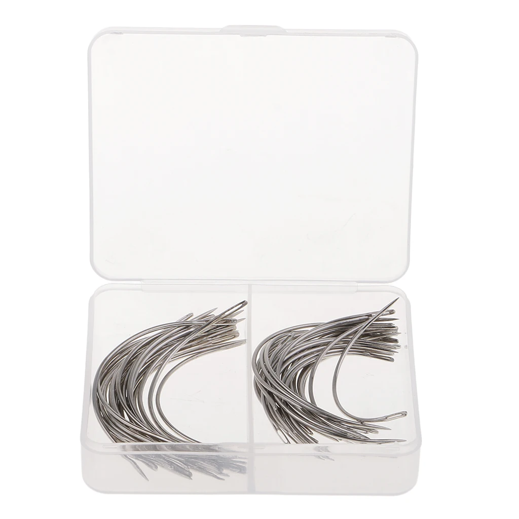 50x Curved Quilting Hand Needles Upholstery Needle for Leather Carpet Canvas