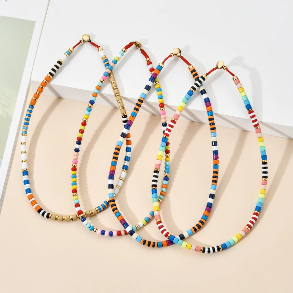 Luxury Handmade Boho Bead Choker New Colorful Bohemian Colorful Beaded Collar Necklace For Women Beach Party Jewelry Gift
Luxury Handmade Boho Bead Choker New Colorful Bohemian Colorful Beaded Collar Necklace For Women Beach Party Jewelry Gift