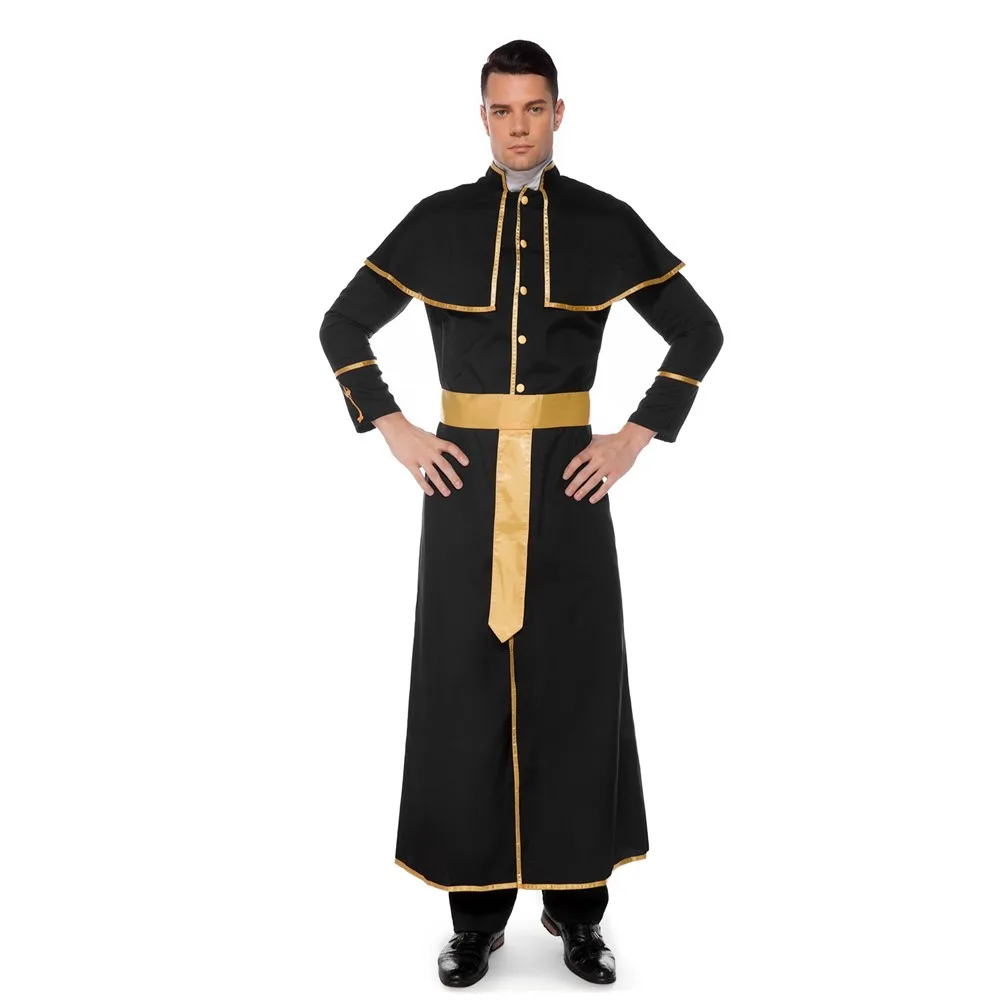 Halloween Man Medieval Maria Priest Cosplay Costume Men God Father Missionary Party Nun Fancy Dress | Тематическая одежда и