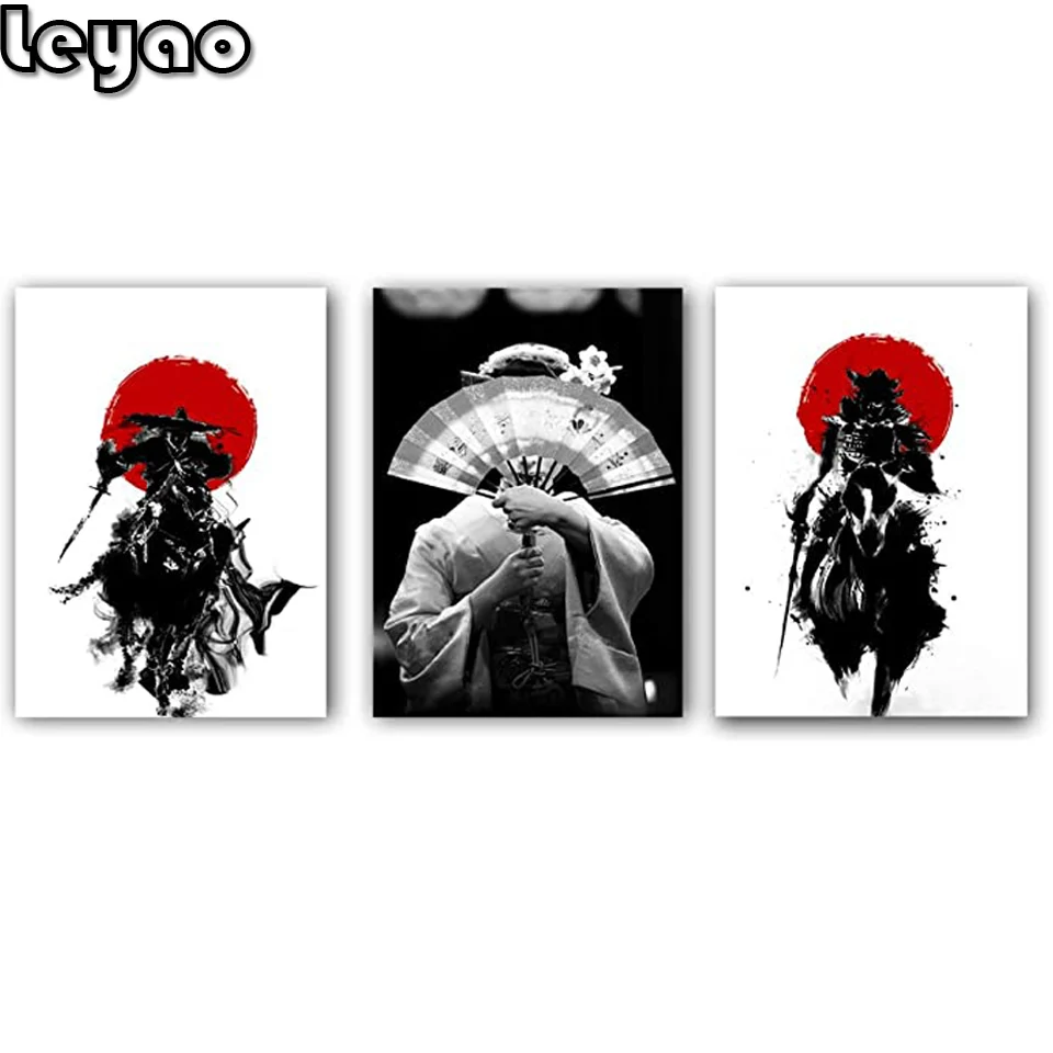 Black White Japanese Geisha with Folding Fan Diamond Painting Ancient Japan Samurai Red Sun Figure Diamond Embroidery 3 pcs
Black White Japanese Geisha with Folding Fan Diamond Painting Ancient Japan Samurai Red Sun Figure Diamond Embroidery 3 pcs