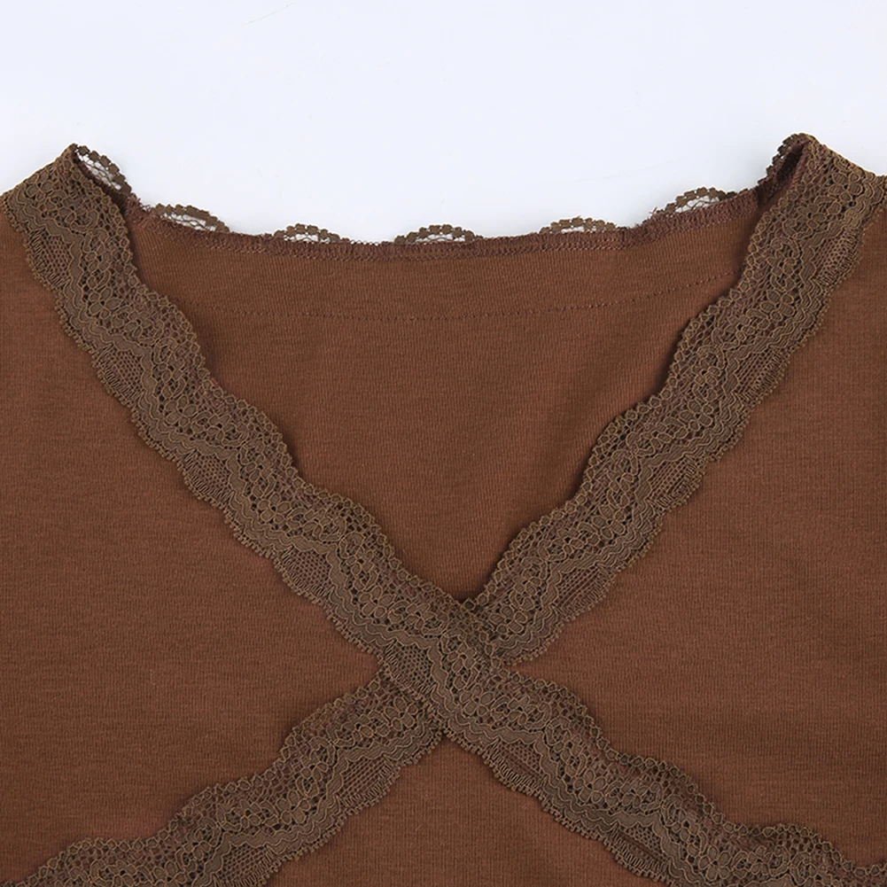 Lace Hem Brown Y2k Tee Knitwear T Shirts Women Long Sleeve Patched Crop Tops V Neck Harajuku Tshirt Women Casual Autumn 90s Tops
Lace Hem Brown Y2k Tee Knitwear T Shirts Women Long Sleeve Patched Crop Tops V Neck Harajuku Tshirt Women Casual Autumn 90s Tops