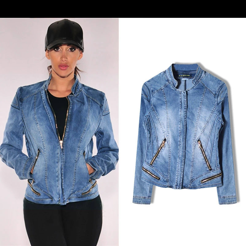 19 Hot Sale Fashion Women Baseball Jackets Stretch Denim Jacket Multi-zipper Short Motor Style Chaqueta Female Denim Coats K209
19 Hot Sale Fashion Women Baseball Jackets Stretch Denim Jacket Multi-zipper Short Motor Style Chaqueta Female Denim Coats K209