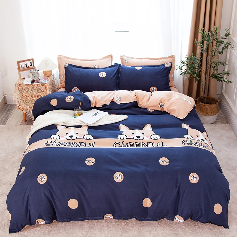 Home Textile Cheerful Dog Bedding Set Double Sheet Luxury Soft Queen King Size Bed Linens For Home Duvet Cover Sheet Pillow Case
Home Textile Cheerful Dog Bedding Set Double Sheet Luxury Soft Queen King Size Bed Linens For Home Duvet Cover Sheet Pillow Case