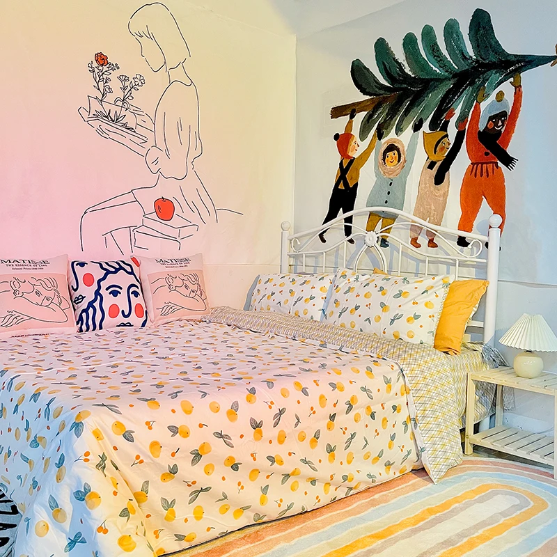 Nordic Cute Tapestry Washable Background Fabric Cartoon Teen Girls Tapestry Bedroom Accessories Tapisserie Room Decor DI50GT
Nordic Cute Tapestry Washable Background Fabric Cartoon Teen Girls Tapestry Bedroom Accessories Tapisserie Room Decor DI50GT