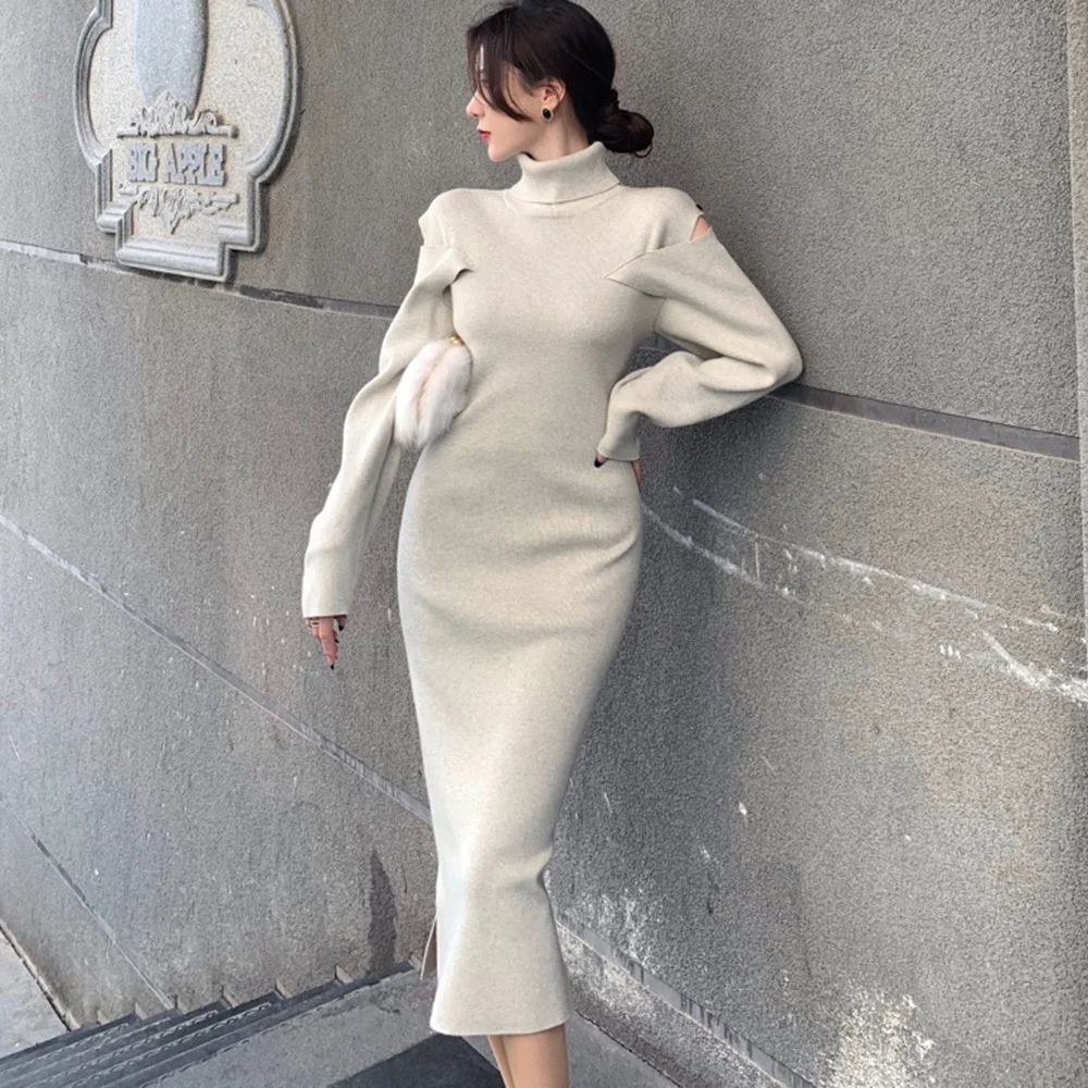 Japan Style Ladies Dresses Autumn Winter Korean Fashion Temperament Elegant Simple Thin Hot Sale Strapless Knitted Turtleneck
Japan Style Ladies Dresses Autumn Winter Korean Fashion Temperament Elegant Simple Thin Hot Sale Strapless Knitted Turtleneck