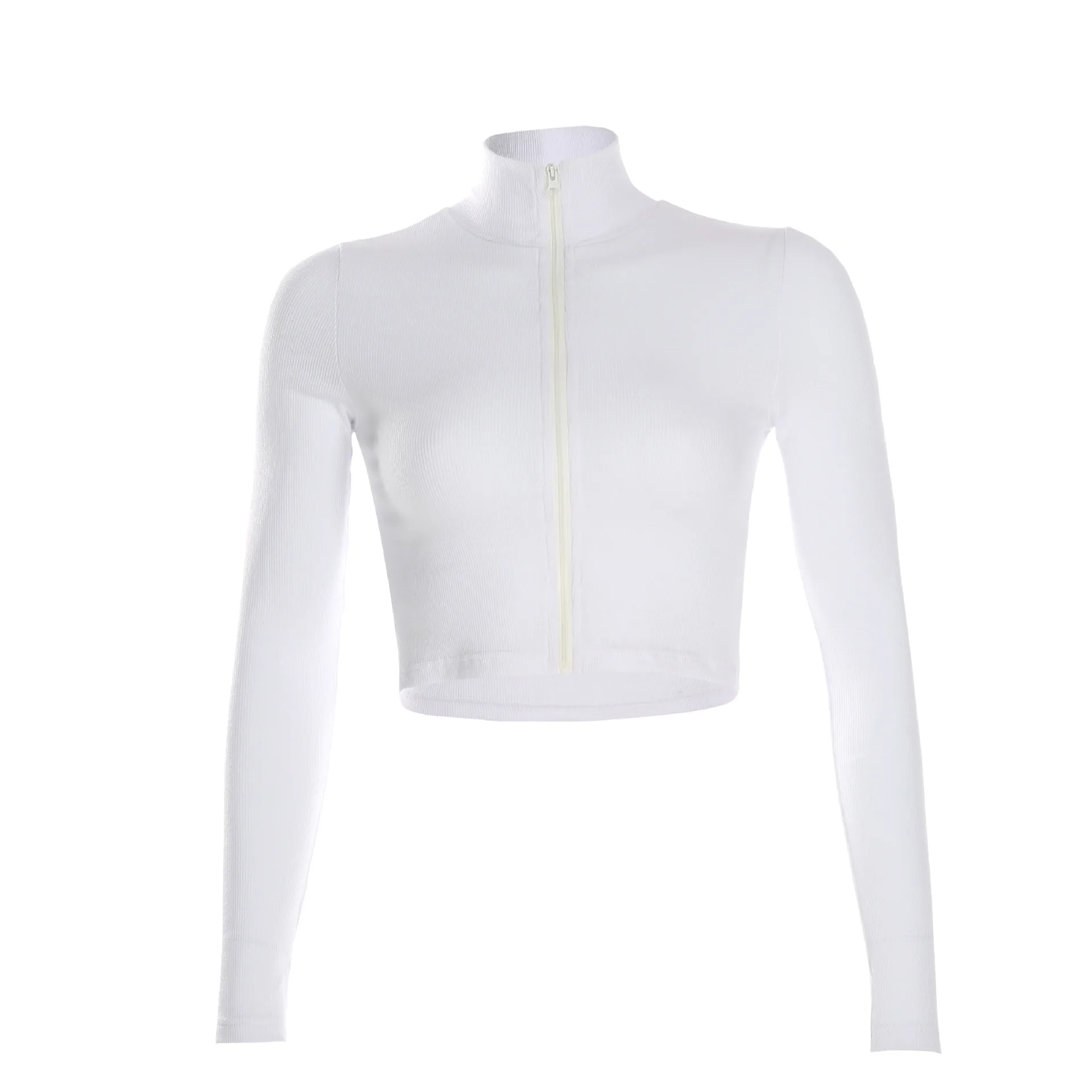 Turtleneck Solid Ribbed Zipper Basic Harajuku T-Shirt Zipper Long Sleeve Tshirt Casual Cotton Women Autumn Winter JS0230
Turtleneck Solid Ribbed Zipper Basic Harajuku T-Shirt Zipper Long Sleeve Tshirt Casual Cotton Women Autumn Winter JS0230