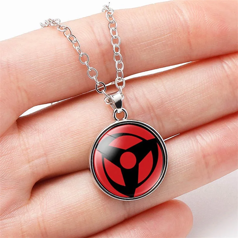 Ожерелье с подвеской в виде глаз Uchiha Kakashi Mangekyou стеклянный кабошон глаза Rinnegan