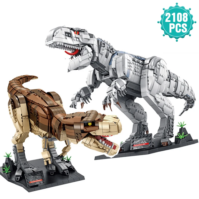 

Technical Animal Series Building Blocks Jurassic Dinosaur Animal World Park Tyrannosaurus Rex Bricks Toys Gift For Children
