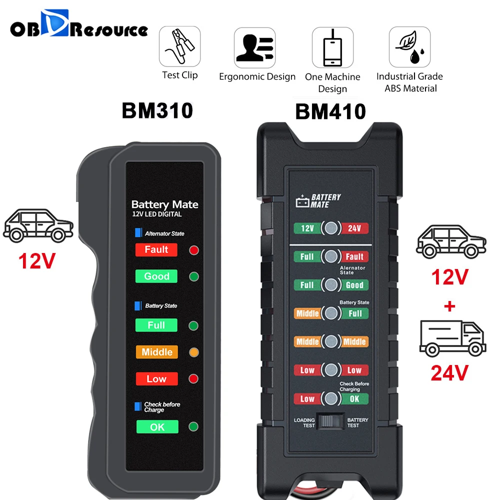 24V 12V Battery Tester Car Truck Motorcycle Alternator State Check Overload Display Charging Test Tool Digital Voltage Detector
24V 12V Battery Tester Car Truck Motorcycle Alternator State Check Overload Display Charging Test Tool Digital Voltage Detector