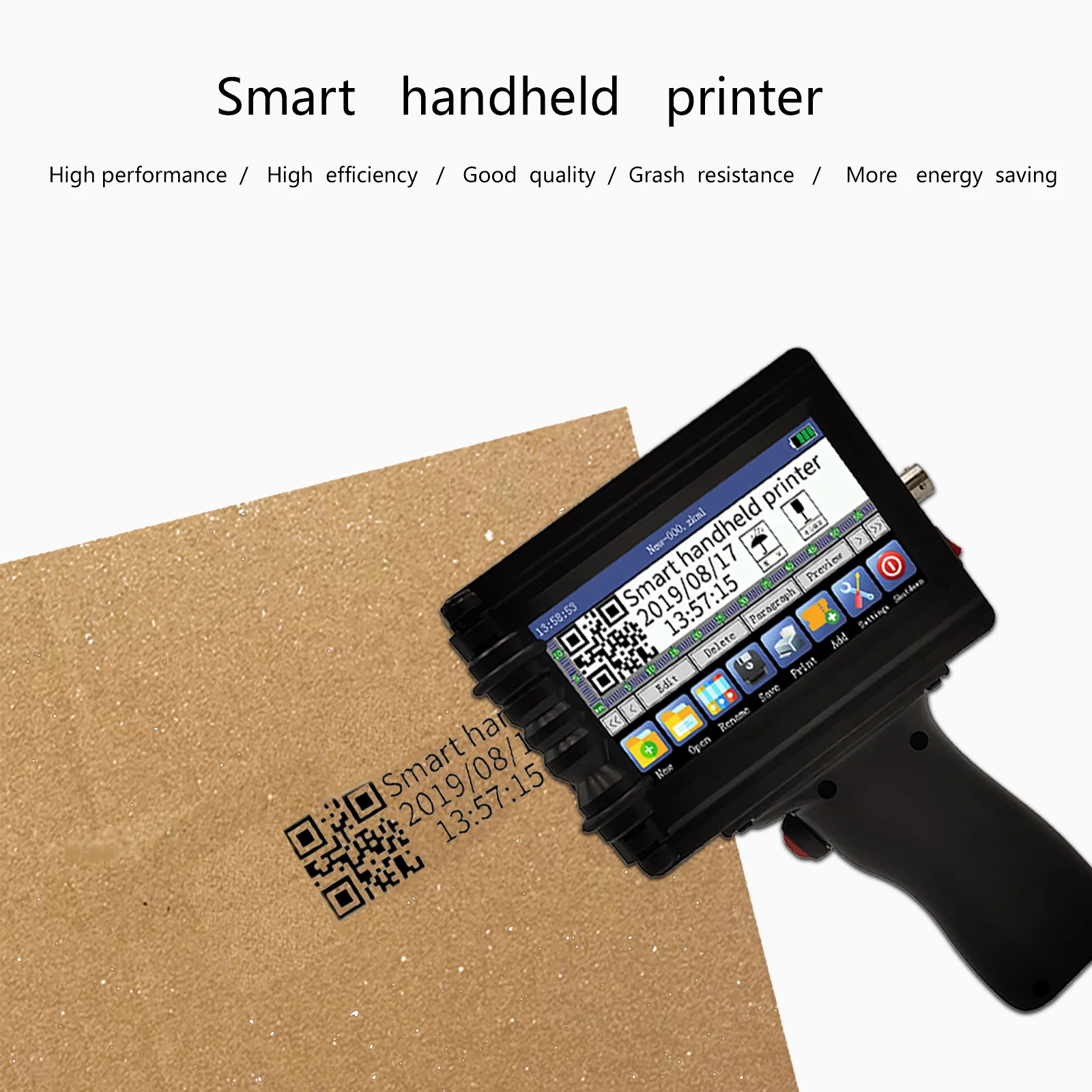 Портативный принтер ZK1681 Touch Inkjet 2-12 мм с высотой шрифтов для логотипа/даты