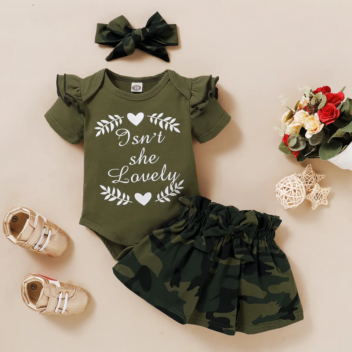 3Pcs Letters T-shirt Tops Camouflage Shorts Newborn Baby Outfit Set Cotton Toddler Children Infant Girl Hair Band Kids Clothing
3Pcs Letters T-shirt Tops Camouflage Shorts Newborn Baby Outfit Set Cotton Toddler Children Infant Girl Hair Band Kids Clothing