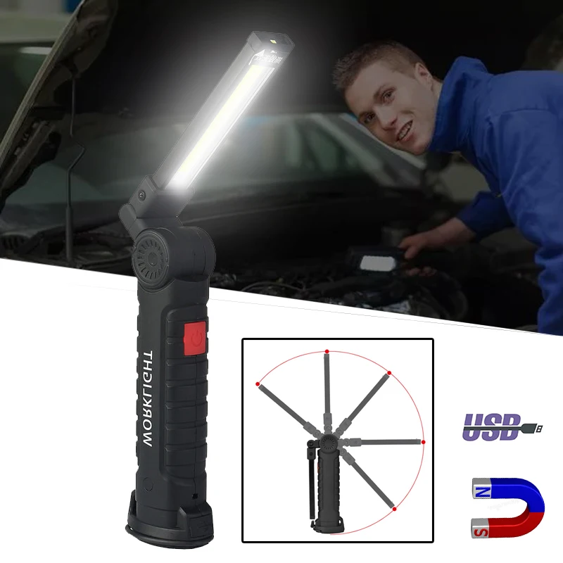 COB LED Working Lamp Flashlight USB Rechargeable Built-in Battery Torch 3 Mode Flash Light with Magnet Portable Camping Lantern
COB LED Working Lamp Flashlight USB Rechargeable Built-in Battery Torch 3 Mode Flash Light with Magnet Portable Camping Lantern