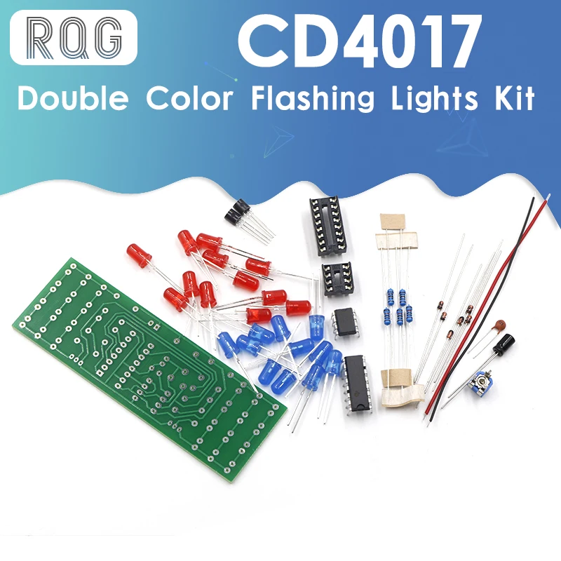 Red Blue Double Color Flashing Lights DIY Kit Strobe NE555 + CD4017 Electronic Practice Learning Kits Suite Parts Gift
Red Blue Double Color Flashing Lights DIY Kit Strobe NE555 + CD4017 Electronic Practice Learning Kits Suite Parts Gift
