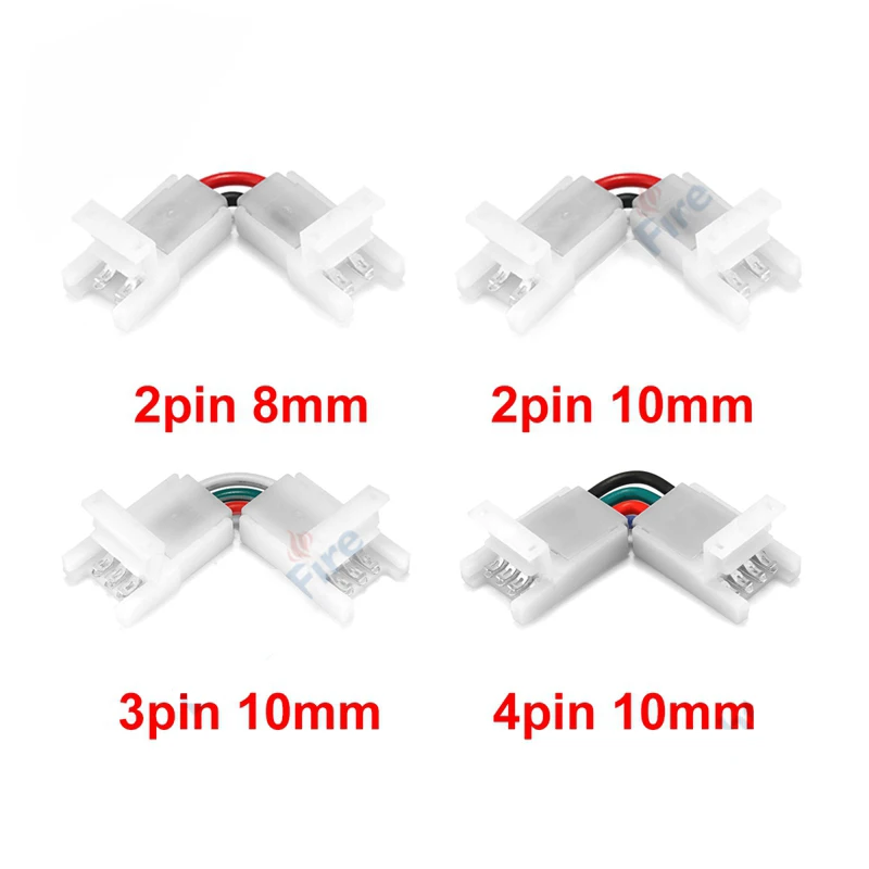 LED Strip Connector 2/3/4 Pin 8/10mm Right Angle Adjustable Connector For 3528/5050 SMD RGB LED Strip Lights Home Accessories
LED Strip Connector 2/3/4 Pin 8/10mm Right Angle Adjustable Connector For 3528/5050 SMD RGB LED Strip Lights Home Accessories