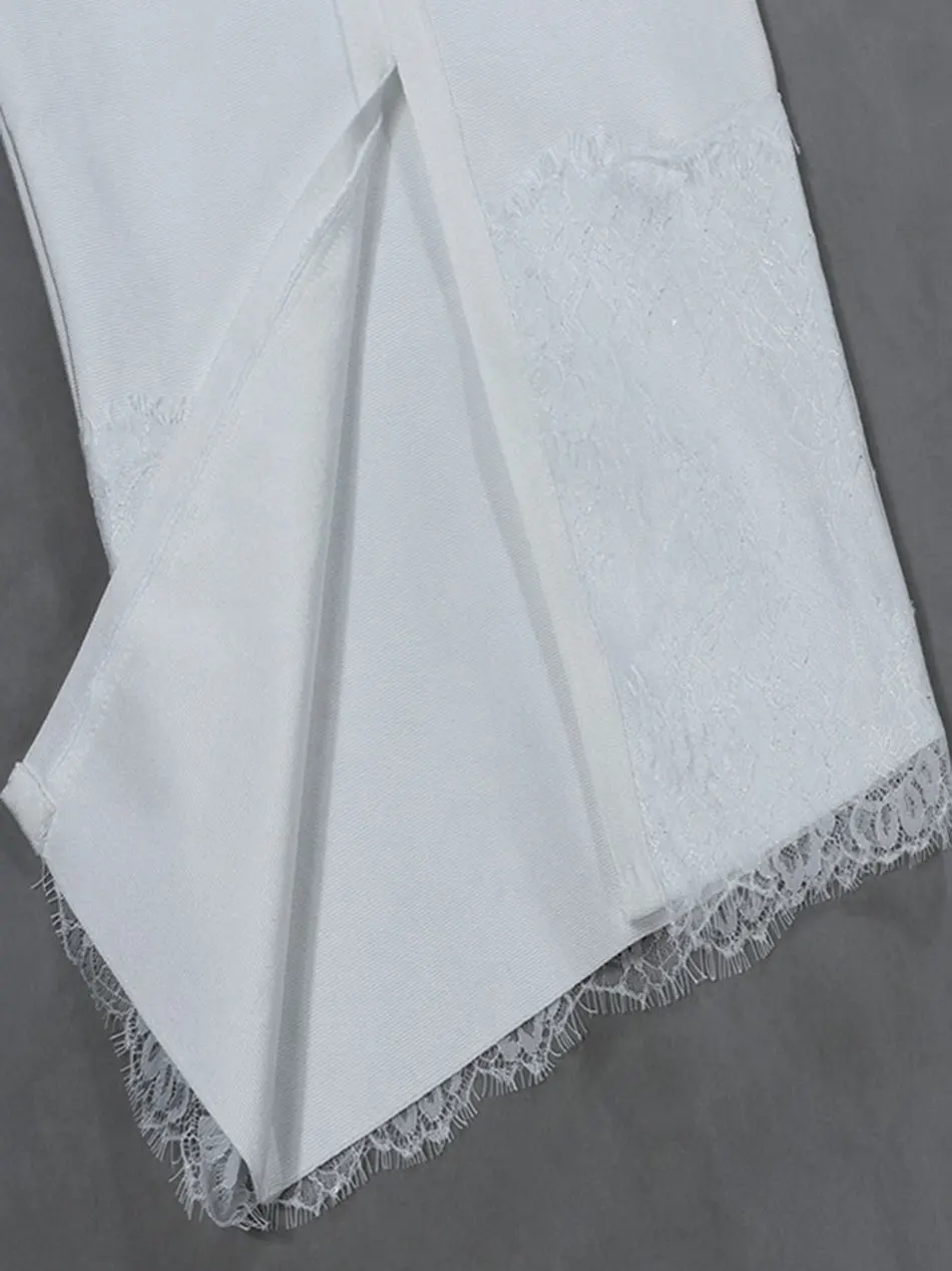 2021 New Women's Bandage Dresses White Sexy Sling V-neck Halter Bodycon Dress Lace Patchwork Celebrity Club Party Dress Vestidos
2021 New Women's Bandage Dresses White Sexy Sling V-neck Halter Bodycon Dress Lace Patchwork Celebrity Club Party Dress Vestidos