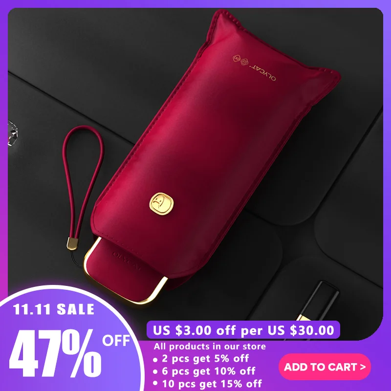 Olycat Mini women's flat umbrella, luxury UV folding umbrella, laptop, pocket, summer Genuine Time limited
Olycat Mini women's flat umbrella, luxury UV folding umbrella, laptop, pocket, summer Genuine Time limited