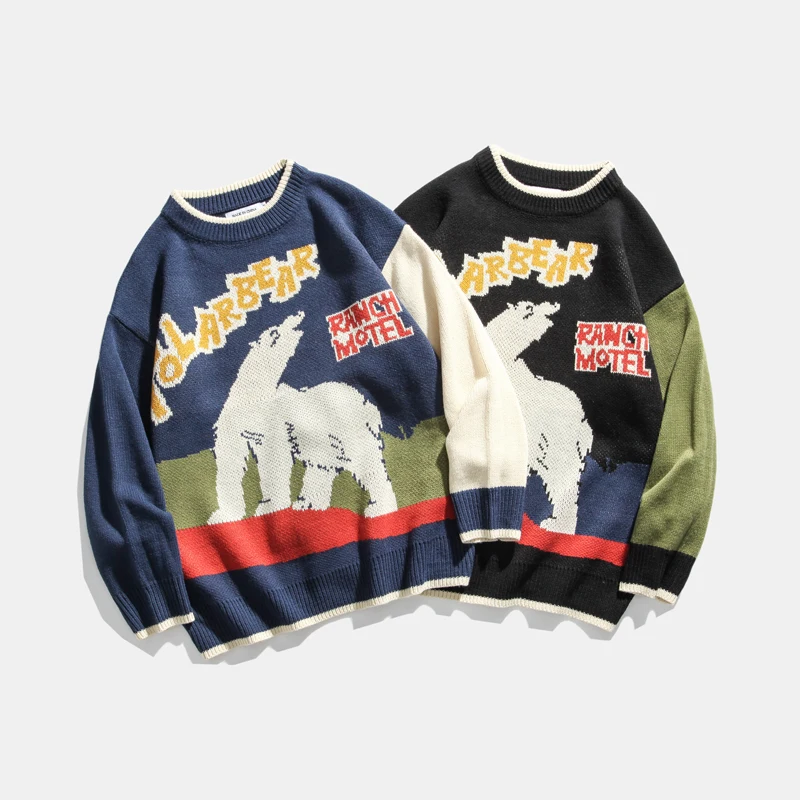 Men Sweater Funny Polar Bear Pattern Hip Hop Streetwear Acrylic Harajuku Sweter Oversize Pullover O-neck Autumn Male Sweaters
Men Sweater Funny Polar Bear Pattern Hip Hop Streetwear Acrylic Harajuku Sweter Oversize Pullover O-neck Autumn Male Sweaters