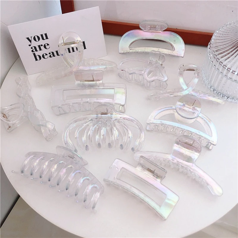 Korean Style Colorful Transparent Hairpin Simple Fashion Shark Hair Clip Rainbow Catch Clip
Korean Style Colorful Transparent Hairpin Simple Fashion Shark Hair Clip Rainbow Catch Clip