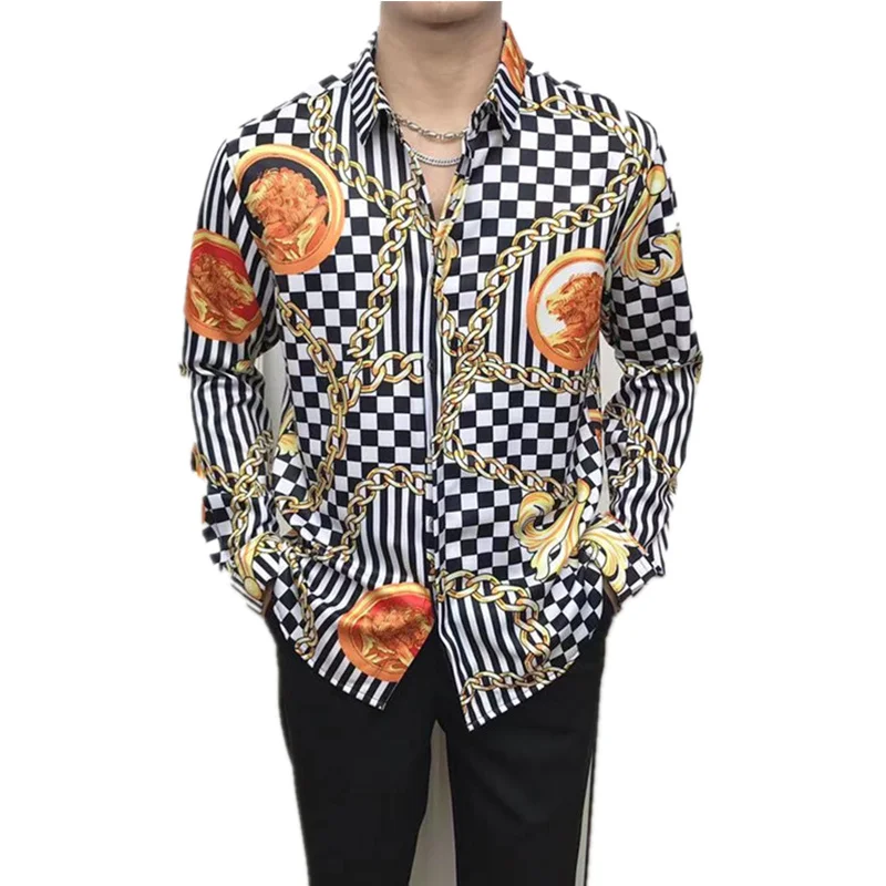 2021 Spring New Mens Fancy Long Sleeve Women Brand Luxury Royal Palace Baroque Crown Print Hawaii Shirt Slim Fit Casual Camisas
2021 Spring New Mens Fancy Long Sleeve Women Brand Luxury Royal Palace Baroque Crown Print Hawaii Shirt Slim Fit Casual Camisas