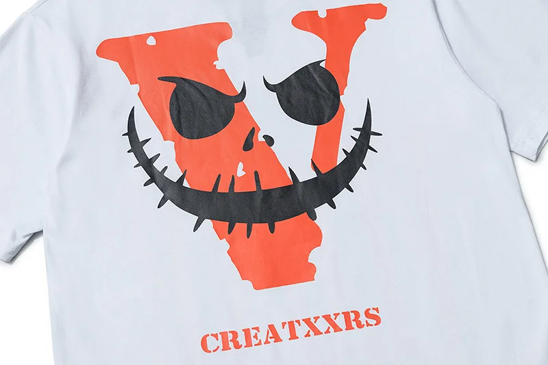 VLONE men t shirt 100% cotton streetwear Women's T-shirt USA summer Short sleeve brand hip hop tshirt Devil smiley creatxxrs
VLONE men t shirt 100% cotton streetwear Women's T-shirt USA summer Short sleeve brand hip hop tshirt Devil smiley creatxxrs