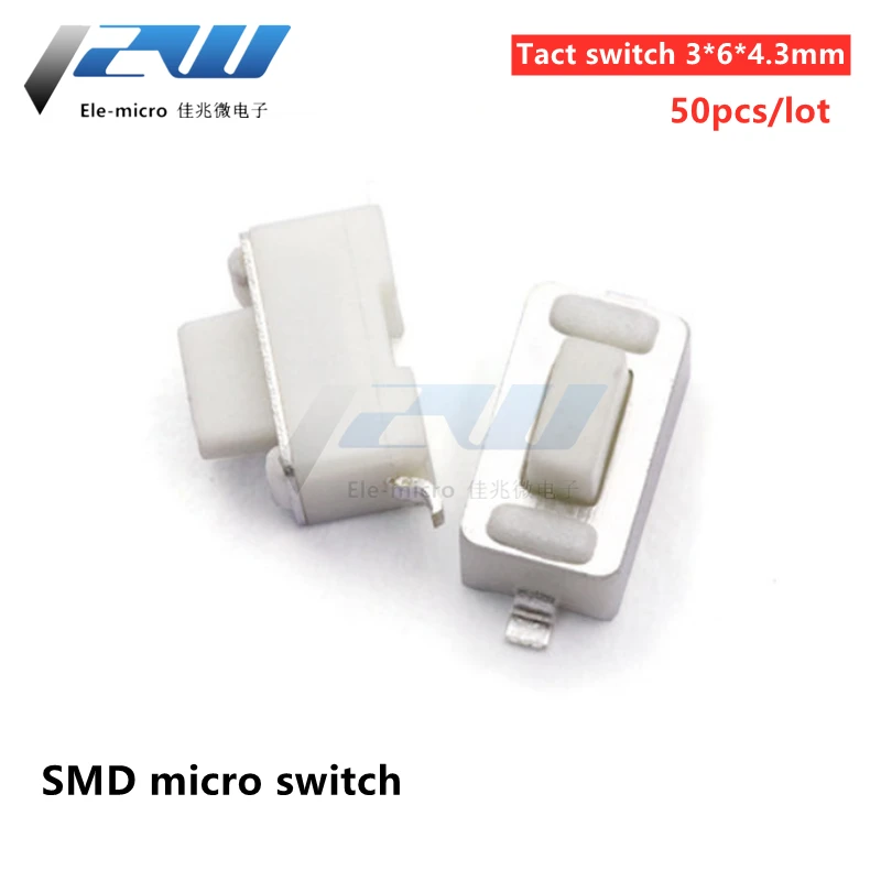 50pcs/lot high-quality 3X6X4.3 patch micro/tact switch 3*6*4.3 key switch patch
50pcs/lot high-quality 3X6X4.3 patch micro/tact switch 3*6*4.3 key switch patch