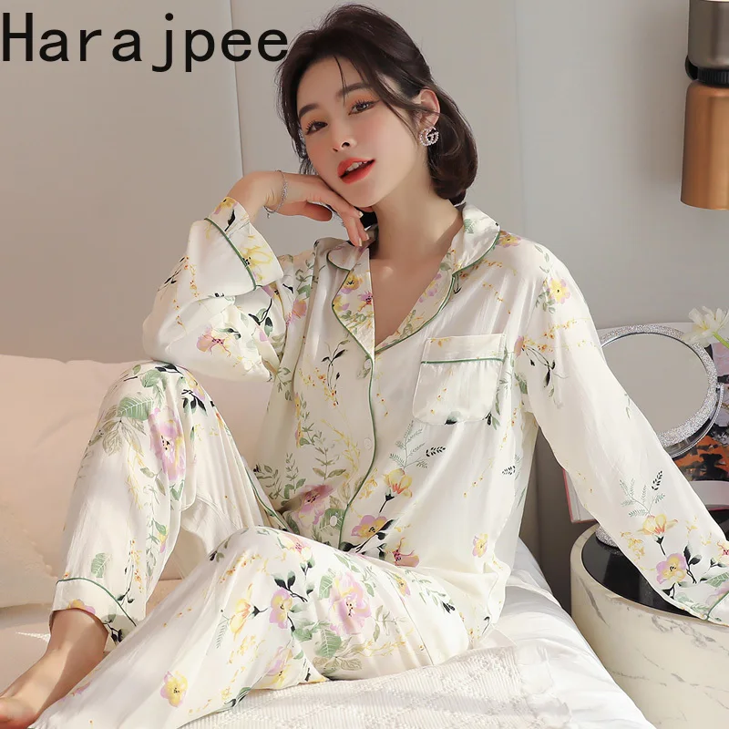 Harajpee Women Pajamas 2021 Spring Autumn Japanese Sweet Mori Girl Style Thin Long Sleeve Fresh Print Lapel Cotton Homewear Suit
Harajpee Women Pajamas 2021 Spring Autumn Japanese Sweet Mori Girl Style Thin Long Sleeve Fresh Print Lapel Cotton Homewear Suit