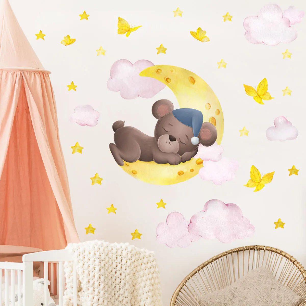 Cartoon Cute Bear on the moon Wall Stickers for Kids room Bedroom Wall Decor Vinyl DIY PVC Wall Decals Sticker Home Decoration
Cartoon Cute Bear on the moon Wall Stickers for Kids room Bedroom Wall Decor Vinyl DIY PVC Wall Decals Sticker Home Decoration