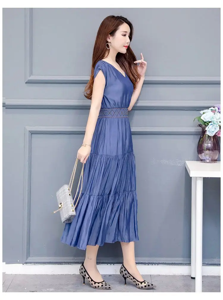 Sexy Solid Women 2020 Summer Sleeveless Deep V-Neck Wrinkle Dress Vintage Elegant Long Party Casual Loose Bodycon Dresses WF 221
Sexy Solid Women 2020 Summer Sleeveless Deep V-Neck Wrinkle Dress Vintage Elegant Long Party Casual Loose Bodycon Dresses WF 221