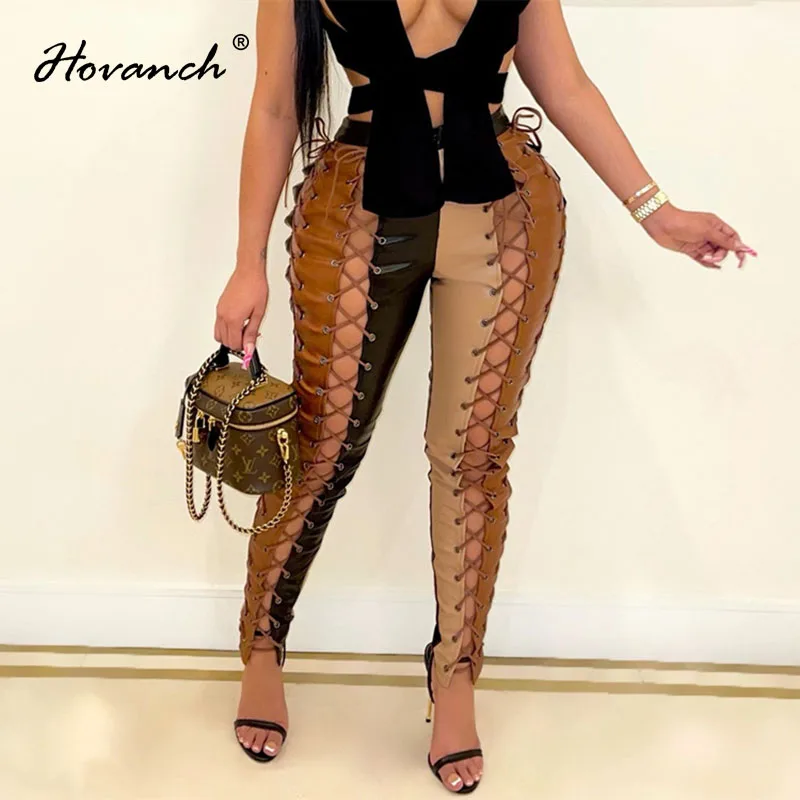 Hovanch Women's PU Leather Stitched Hollow Out Cross Bandage Tether Sexy Pants 2021 Autumn Fashion Street Style
Hovanch Women's PU Leather Stitched Hollow Out Cross Bandage Tether Sexy Pants 2021 Autumn Fashion Street Style