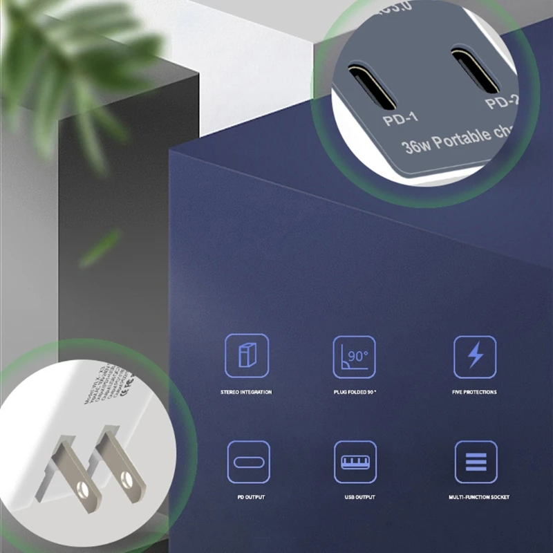 Universal 3-port 18W Quick Charge 3.0 USB Dual USB C Type C PD Fast Charger Hub Power Adapter for Cellphone Tablet PC
Universal 3-port 18W Quick Charge 3.0 USB Dual USB C Type C PD Fast Charger Hub Power Adapter for Cellphone Tablet PC