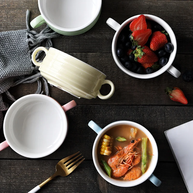 Творческий бинауральные завтрак маленькая миска для каши десертный суповой ramen