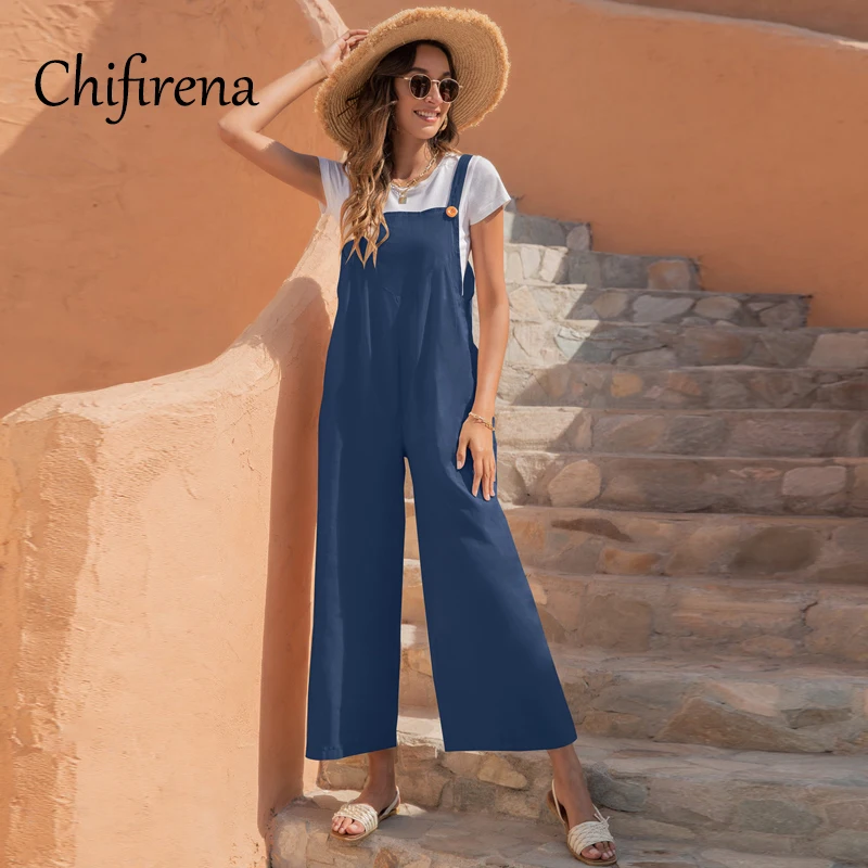 Chifirena Summer Overalls for Women Spaghetti Strap Long Playsuit Vintage Wide Leg Casual Rompers Black Jumpsuits with Pocket
Chifirena Summer Overalls for Women Spaghetti Strap Long Playsuit Vintage Wide Leg Casual Rompers Black Jumpsuits with Pocket
