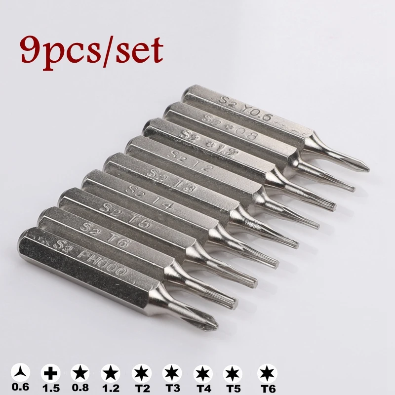 Отвертка 3/25 "(4 мм) биты Torx T2 T3 T4 T5 T6 PH000 Pentalobe 0 8/1 2 для Huawei Samsung Macbook Air Pro iphone7/8/x/xr/xs