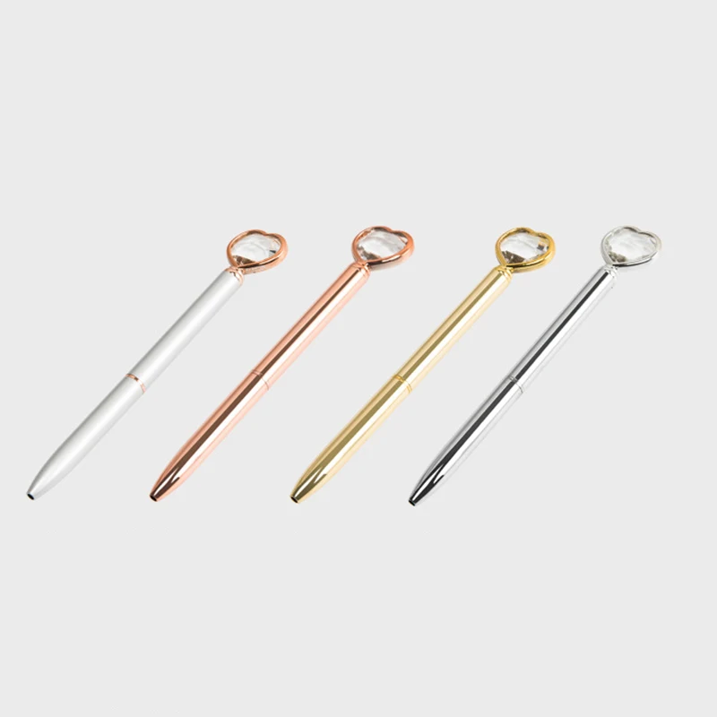 Ballpoint Pens 4 Pcs Rose Gold Metal Pen Kawaii Girl Heart Shape Large Diamond Alloy Pen For Office Supplies
Ballpoint Pens 4 Pcs Rose Gold Metal Pen Kawaii Girl Heart Shape Large Diamond Alloy Pen For Office Supplies