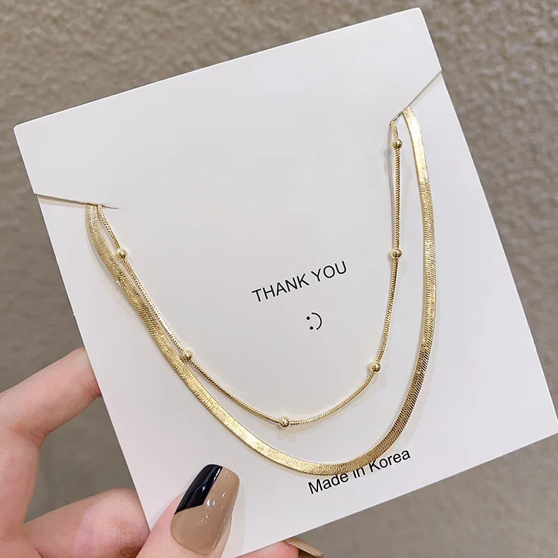 New fashion personality double layer snake bone chain necklace feminine temperament wild clavicle chain trend party jewelry
New fashion personality double layer snake bone chain necklace feminine temperament wild clavicle chain trend party jewelry