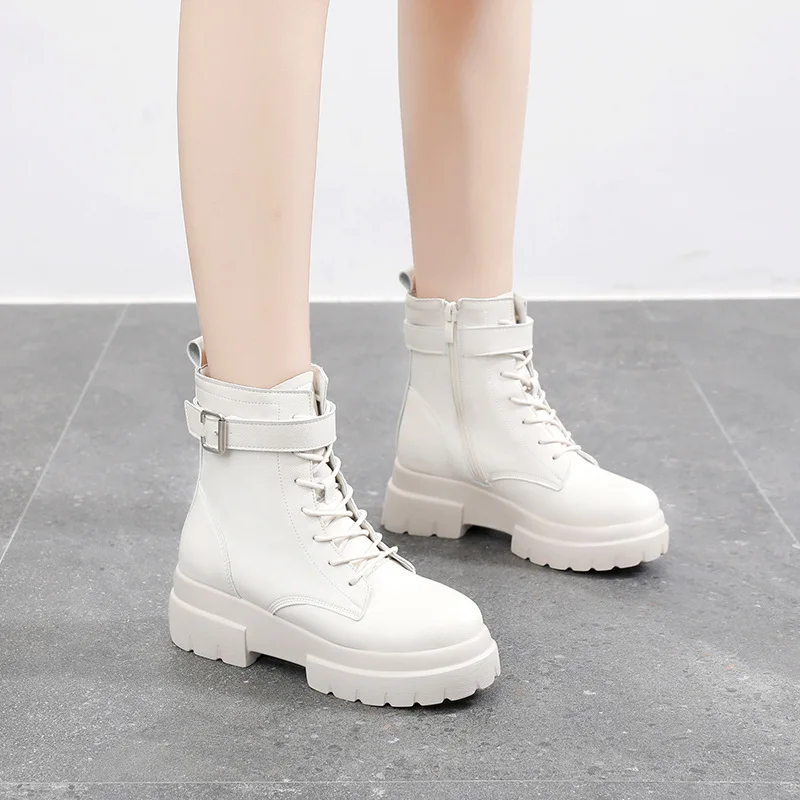 boots women's thick soled versatile spring and British style autumn single boots and fashionable white lace up boots
boots women's thick soled versatile spring and British style autumn single boots and fashionable white lace up boots