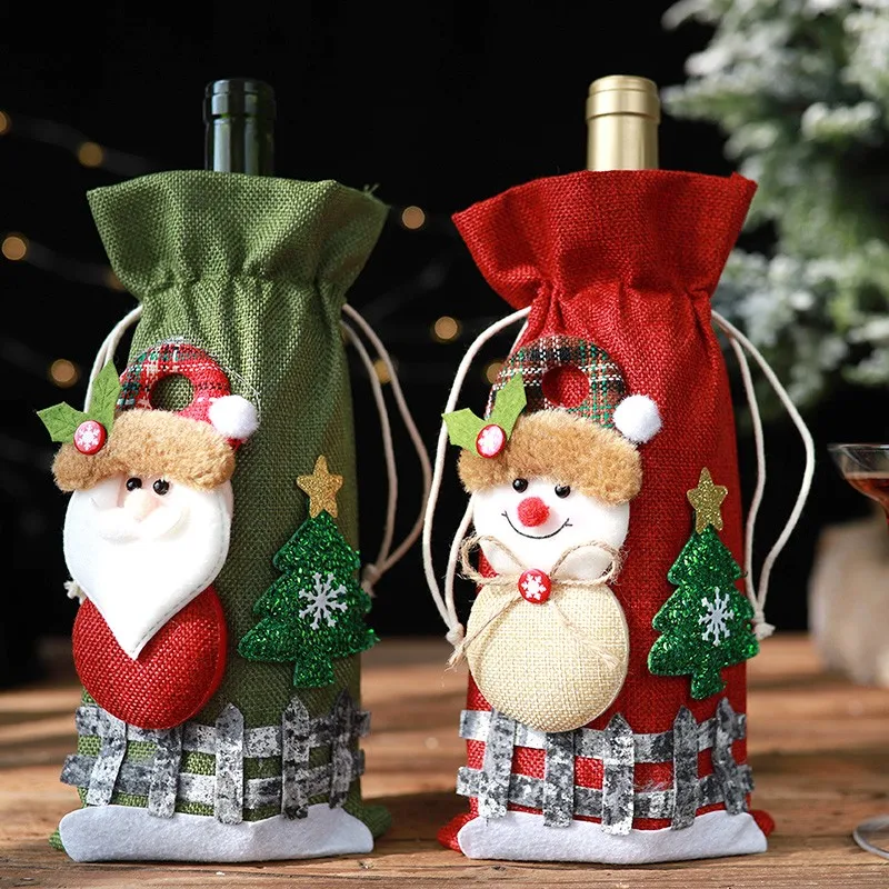 Christmas Wine Bottle Covers Table Decorations Santa Claus Elk Party Supplies Champagne Bottle Cover Navidad Able Decor
Christmas Wine Bottle Covers Table Decorations Santa Claus Elk Party Supplies Champagne Bottle Cover Navidad Able Decor