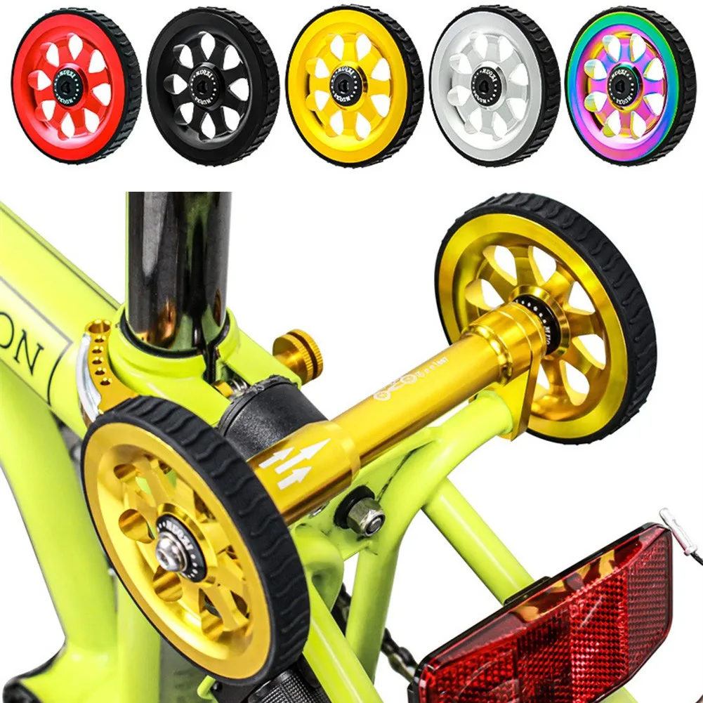 2pcs High-Grade Aluminum Alloy Easy Pushing Wheel With Bolts For Brompton Folding Bike Bicycle Extension Rod Cycling Accessories
2pcs High-Grade Aluminum Alloy Easy Pushing Wheel With Bolts For Brompton Folding Bike Bicycle Extension Rod Cycling Accessories