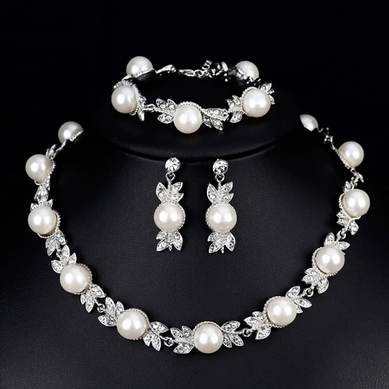 1set Fashion Bridal Jewelry Sets Faux Pearl Bridal Jewelry Sets Silver Color Wedding Necklace Earrings Bracelets Jewelry Sets
1set Fashion Bridal Jewelry Sets Faux Pearl Bridal Jewelry Sets Silver Color Wedding Necklace Earrings Bracelets Jewelry Sets