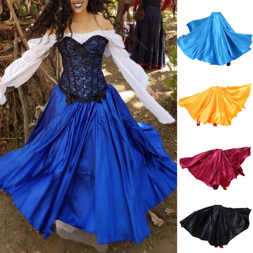 2022 Halloween Carnival Women Renaissance Medieval Skirt Solid Color Satin Silk Gothic Witch Gypsy Girls Belly Flamenco Skirts
2022 Halloween Carnival Women Renaissance Medieval Skirt Solid Color Satin Silk Gothic Witch Gypsy Girls Belly Flamenco Skirts