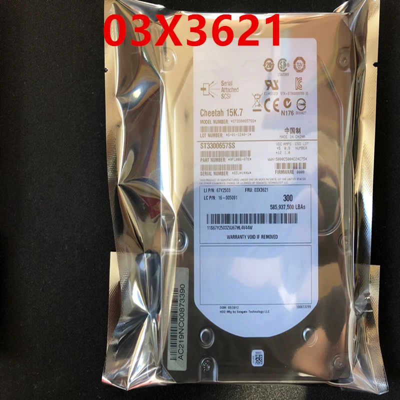 Original New HDD For IBM 300GB 3.5" SAS 64MB 15000RPM For Internal HDD For Server HDD For 03X3621 67Y2503 ST3300657SS
Original New HDD For IBM 300GB 3.5" SAS 64MB 15000RPM For Internal HDD For Server HDD For 03X3621 67Y2503 ST3300657SS