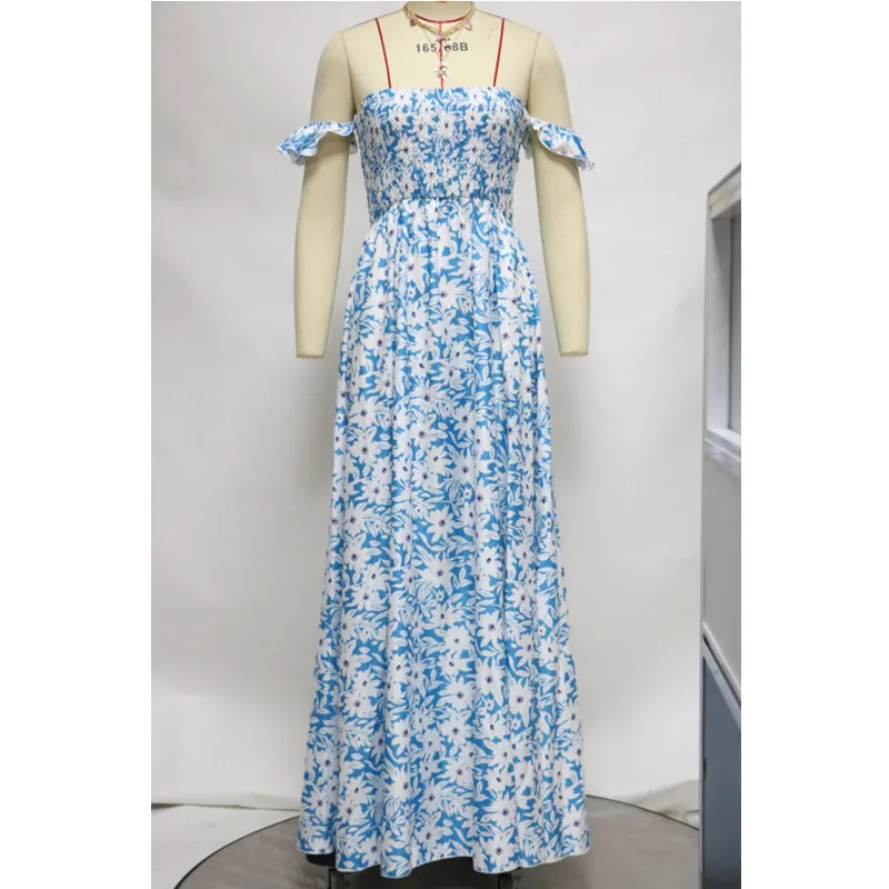 2021 European And American New Summer Print Off-Shoulder Big Skirt Fashion Waist Dress Women's Clothes Beach Vacation Style
2021 European And American New Summer Print Off-Shoulder Big Skirt Fashion Waist Dress Women's Clothes Beach Vacation Style