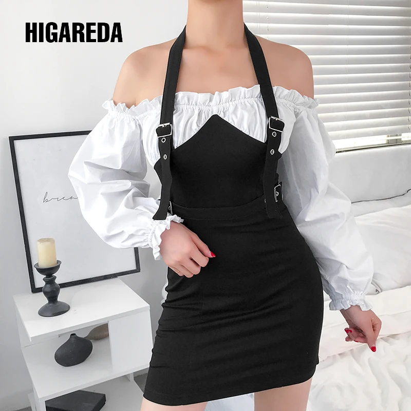 Halter Off Shoulder Bodycon Dress Women Casual Black White Backless Short Dress Long Sleeve Mini Dresses Ladies 2019
Halter Off Shoulder Bodycon Dress Women Casual Black White Backless Short Dress Long Sleeve Mini Dresses Ladies 2019