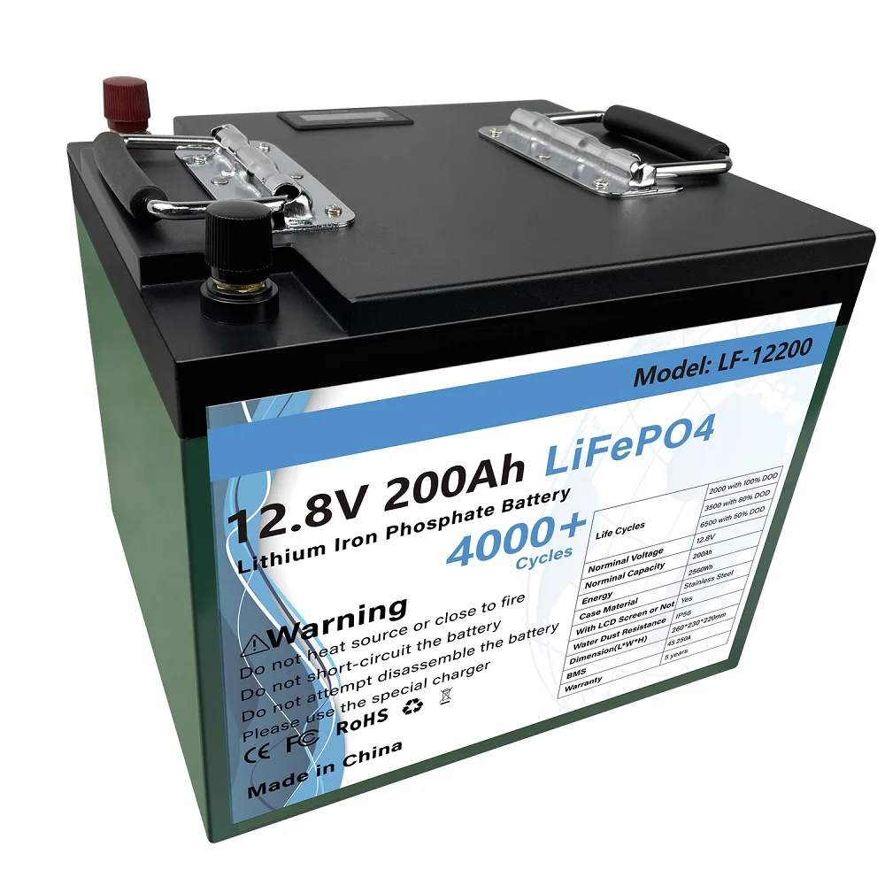 

New 12V 200Ah LiFePO4 Battery Pack With Bulit-in BMS Lithium Batteries 4000 Cycles For 12.8V RV Campers Golf Cart Solar Tax Free