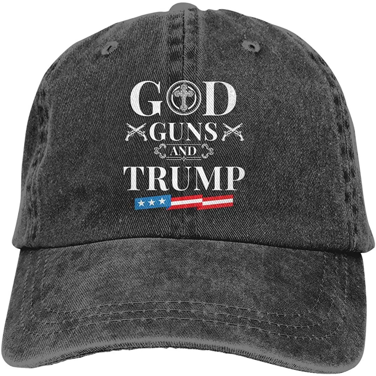 God Guns and Tru-mp Unisex Adjustable Classic Baseball Cap Washed Cowboy Hat Retro Denim Cap
God Guns and Tru-mp Unisex Adjustable Classic Baseball Cap Washed Cowboy Hat Retro Denim Cap