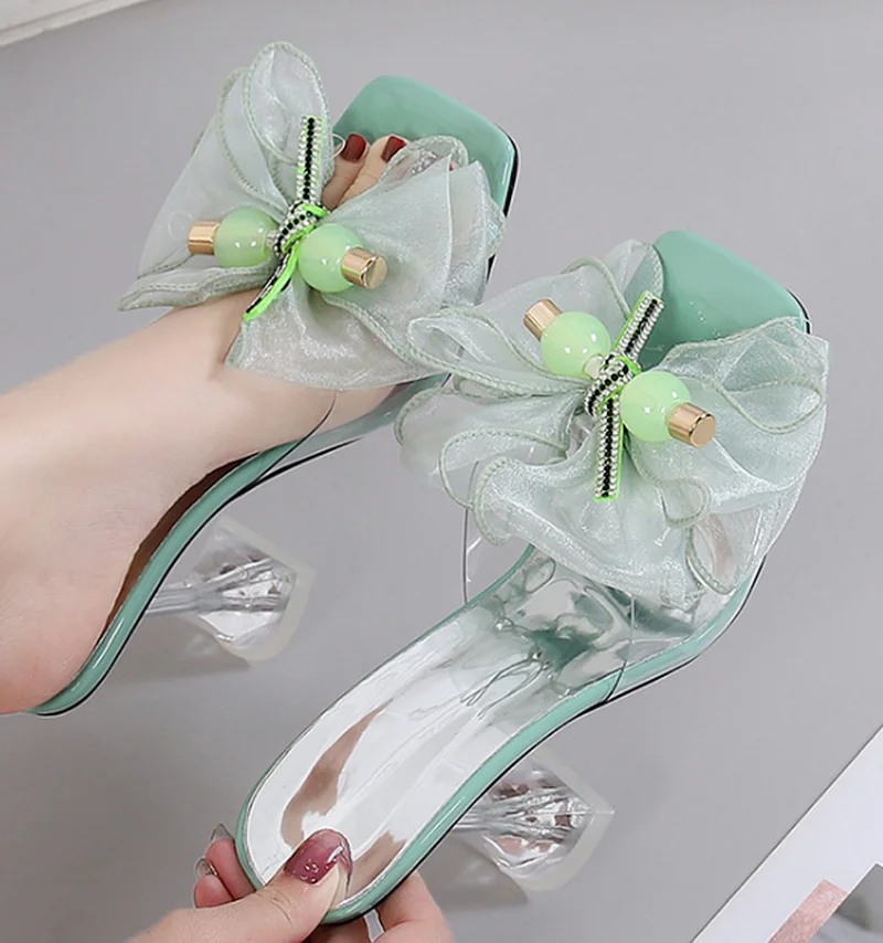 Summer Women Slides Gladiator Thin High Heels Female Mujer Sapato Feminino Sandals Ladies Shoes Woman Slippers